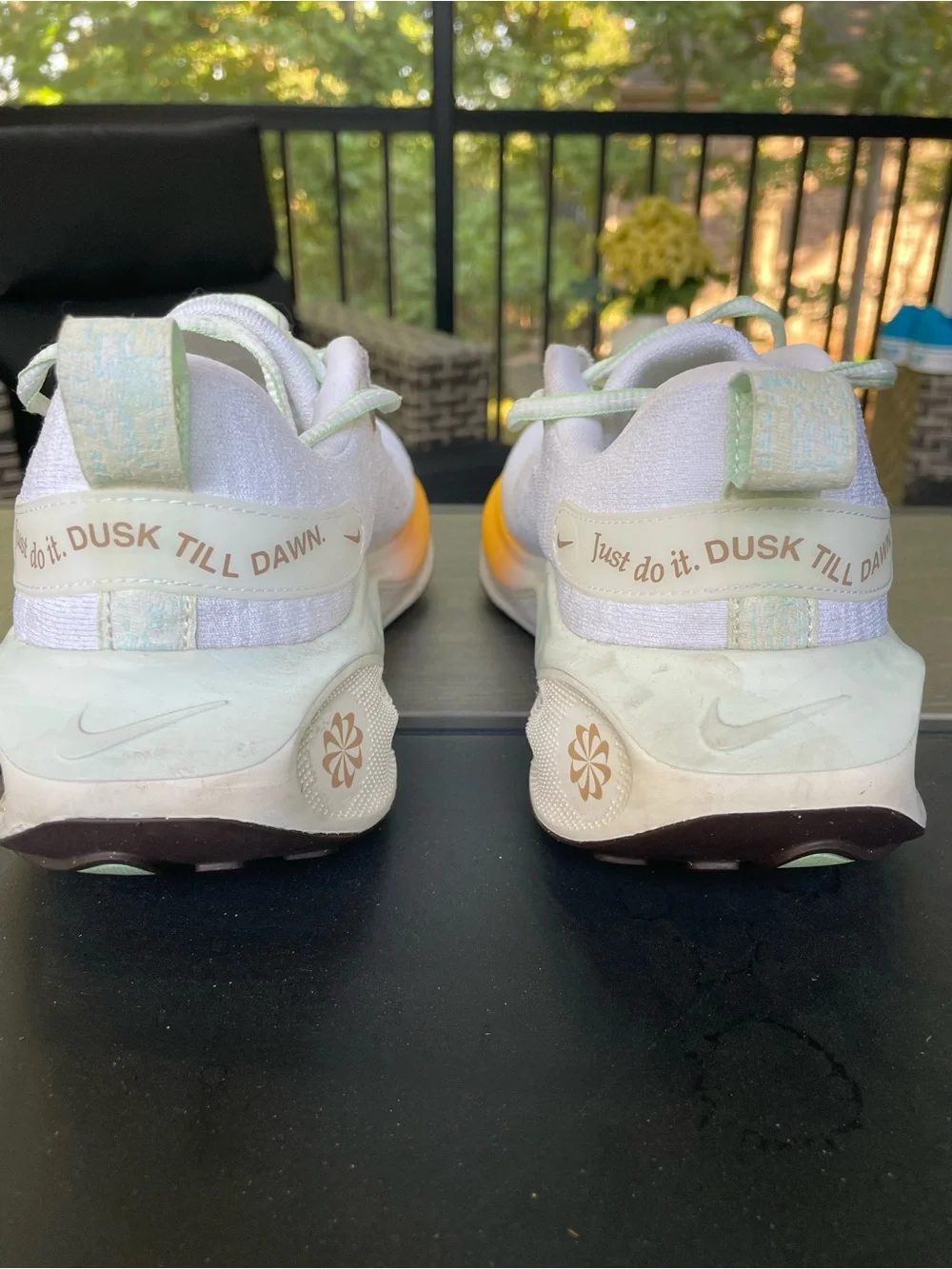 Nike Women’s White Sneakers with Yellow Swoosh and Mint Accents